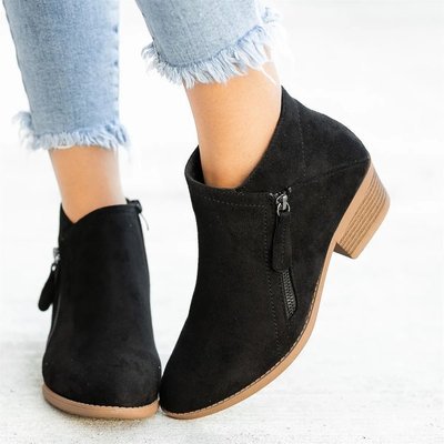 2021 New style suede zipper women's shoes for autumn and winter