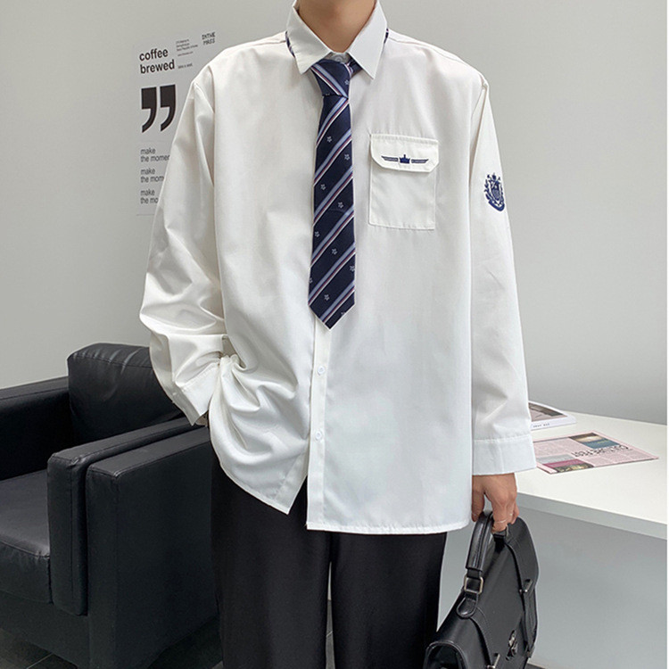 Tw 699 新款dk制服學院風長寬鬆刺繡袖襯衫 M biy Com Tw 699 新款dk制服學院風長寬鬆刺繡袖襯衫 M biy Com