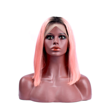Virgin Bob Wig 180% #1B/Pink
