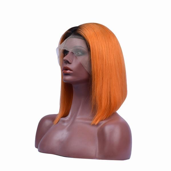 Virgin Bob Wig 180% #1B/Orange