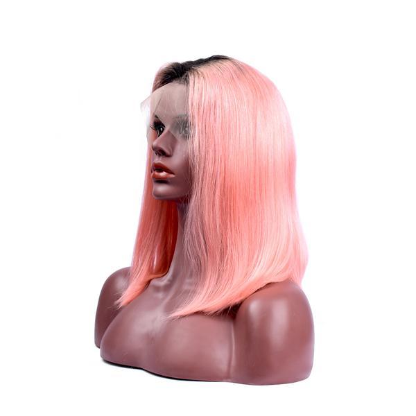 Virgin Bob Wig 180% #1B/Pink