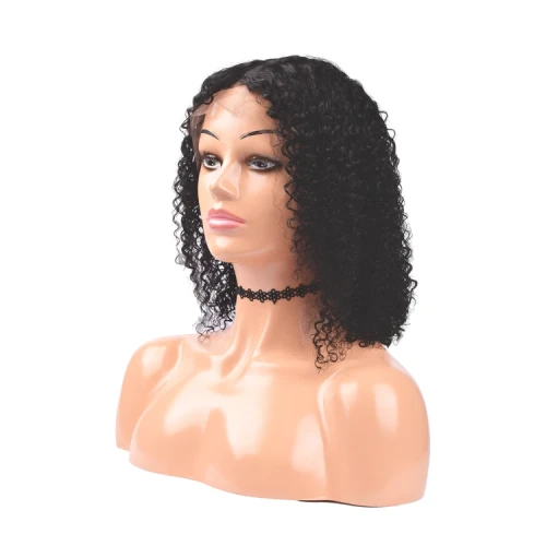 Virgin Bob Wig #1B Kinky Curly