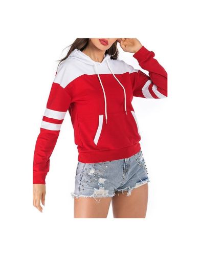 Fashion Spring Sweatshirt Hooded Plus Size Tops With Pockets