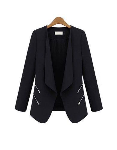 Woman Fall Zipper Slim Jacket Blazer Working Suit