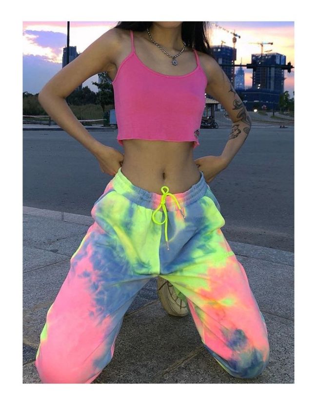 Fashion Gradient Ventilate Sports Spring Summer Trousers Pants