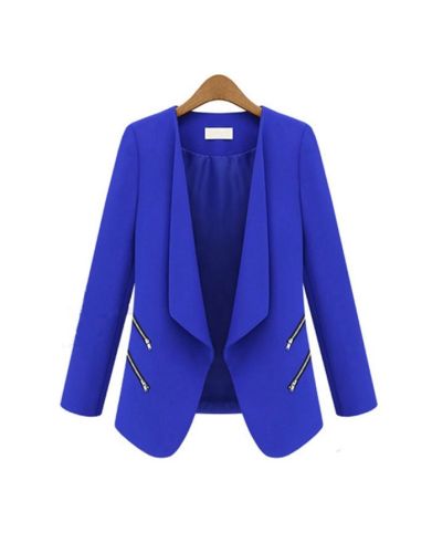 Woman Fall Zipper Slim Jacket Blazer Working Suit