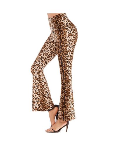 Leopard Print Chic High Waist Sexy Slim Woman's Summer Trumpet Pants