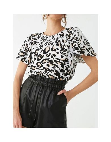 Chic T-shirts Leopard Print Casual Chiffon Summer Tops