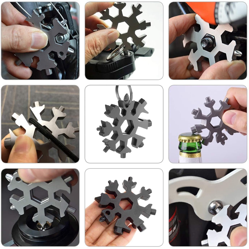 18 In 1 Multi-tool Card Combination Compact Portable Outdoor Camping Snowflake 