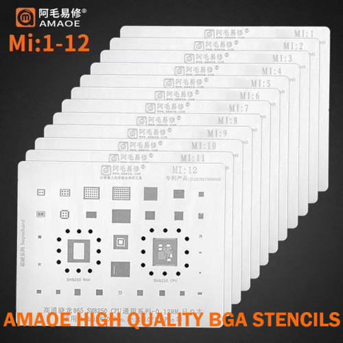 For xiaomi 10/9/8/6/5/4/CC9/MIX/Redmi K20/NOTE8/K30 PRO/NOTE/4/4A/5S IC Chip Reballing Stencil Solder BGA Heating Template