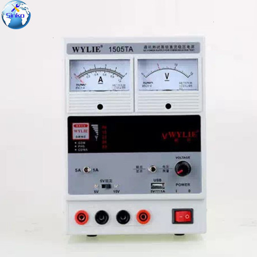 WYLIE 1505TA 220V Adjustable DC Power Supply 15V 5A Mobile Phone Repair Digital Display Double Head Pointer