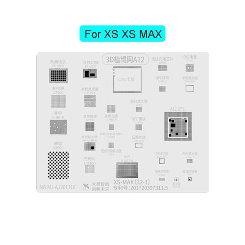 3D IC Chip BGA Reballing Stencil Kits Set A8 A9 A10 A11 A12 stencil tin plate hand tools for iPhone 6 7G 8G 8P XR XS MAX series