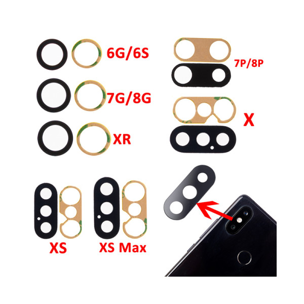 Rear Camera Lens 3M  for iPhone X XR XS MAX 8 4.7  6 6S 7 8Plus 5.5  Rear Camera Cover Lens +3M
