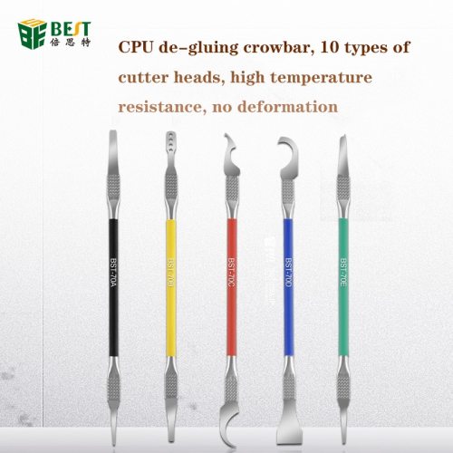 BST-70 5 in 1 High Quality Mobile Phone Motherboard BGA Chip Remove Repair Tool Set Pry IC Chip Blade CPU Remover Glue Cleaner