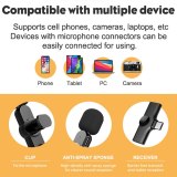 EP033 WirelessLavalier Microphone Mini Lapel ClipMic for Recording Vlog Interview for iPhone Android Smartphone  Vlogging Record