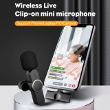 EP033 WirelessLavalier Microphone Mini Lapel ClipMic for Recording Vlog Interview for iPhone Android Smartphone  Vlogging Record