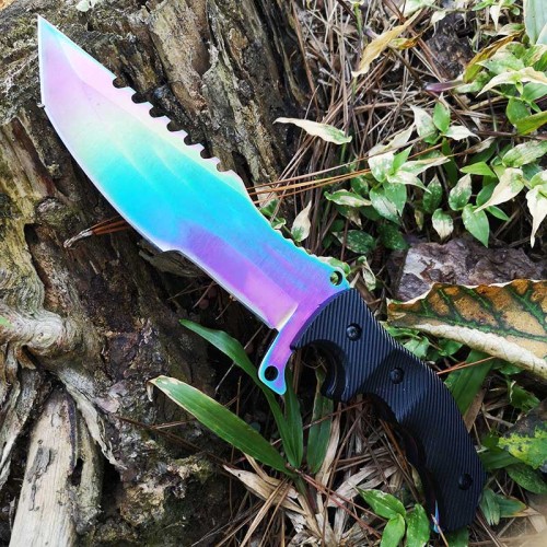 Multi Blade Fixed Blade Knife, Straight Full Tang Blade Camping Hiking Knife