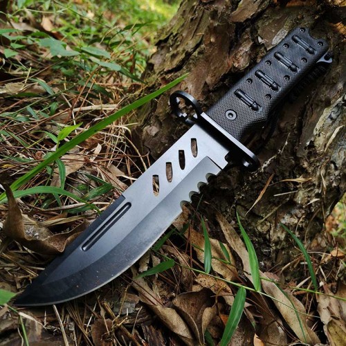 Tactical Jungle Survival Utility Dagger, Fixed Blade Defense Full Tang Survival Knife W/Sheath