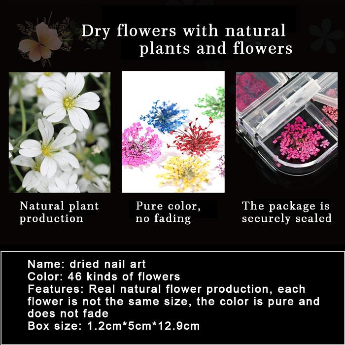Dry Flower DIY Adhesive Nail Art Decors Stickers FL