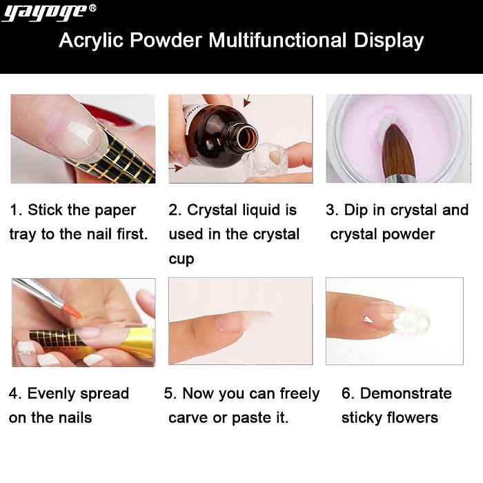 12 Colors/Set Acrylic Nail Powder Crystal Extension Powders SJF-12
