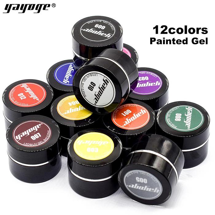 12 Colors Nail Painted Gel Soak Off Long-Lasting UV LED Gel