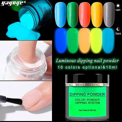Luminous Dip Powder Glow in Dark Fluorescent Glitter Pigment DPY(10ml)