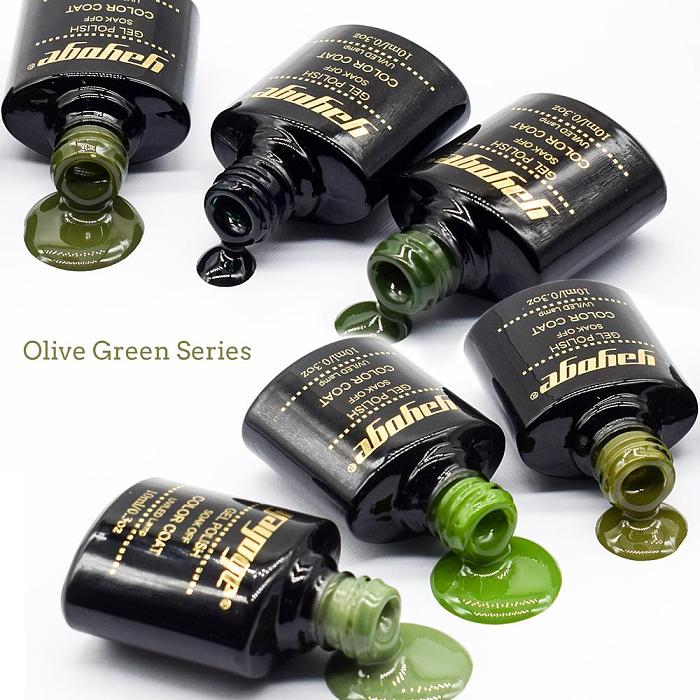 6 Colors Olive Green Series UV LED Gel Nail Polish Soak Off(10ml)