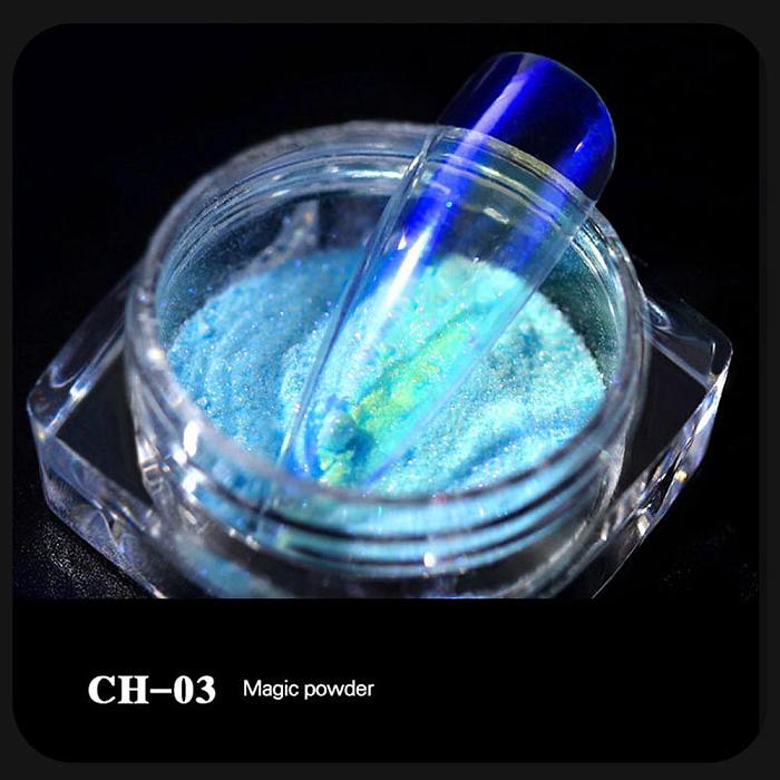 Aurora Ice Transparent Mirror Powder Nail Chrome CH