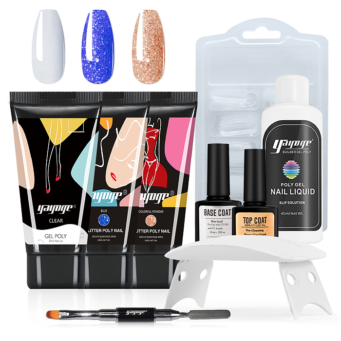 Polygel Poly gel nail tips nails brush slip solution kit for nail art