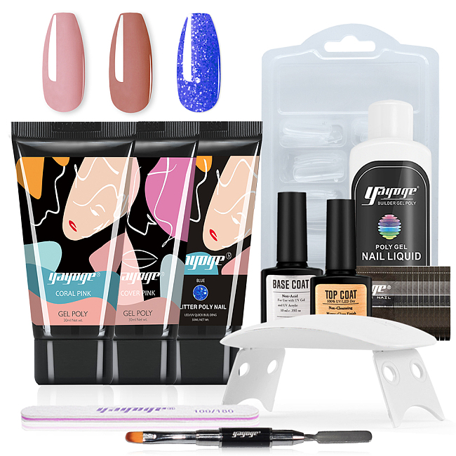 Fall Vibe 3 Colors Poly Gel Kit With Manicure tools