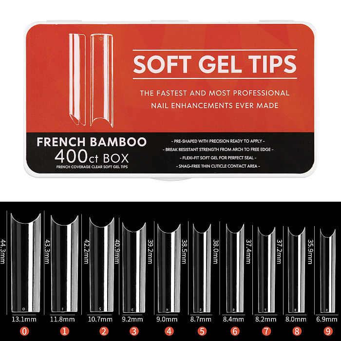 550Pcs Full Cover Soft Gel Tips Kit Soak Off Nail Extensions Almond Tips Set
