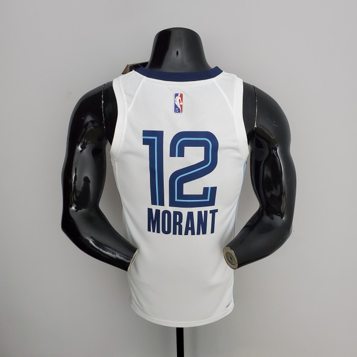 75th Anniversary Memphis Grizzlies MORANT#12 White NBA Jersey
