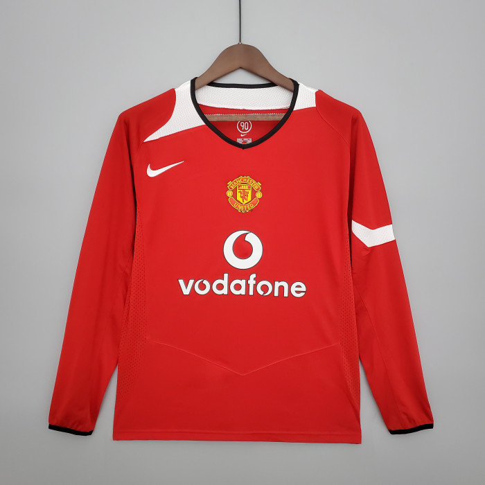 Retro Manchester United  long sleeve 04/06 home Soccer Jersey