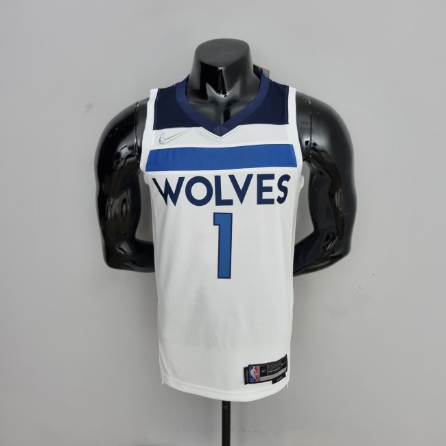 75th Anniversary Minnesota Timberwolves Edwards #1 White NBA Jersey