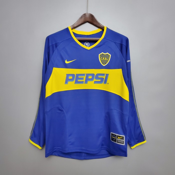Retro Long Sleeve Boca Juniors 03/04 home Soccer Jersey