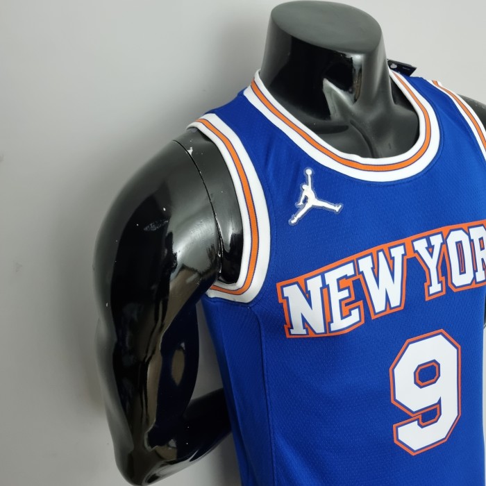 75th Anniversary Barrett#9 New York Knicks Jordan Limited Blue NBA Jersey