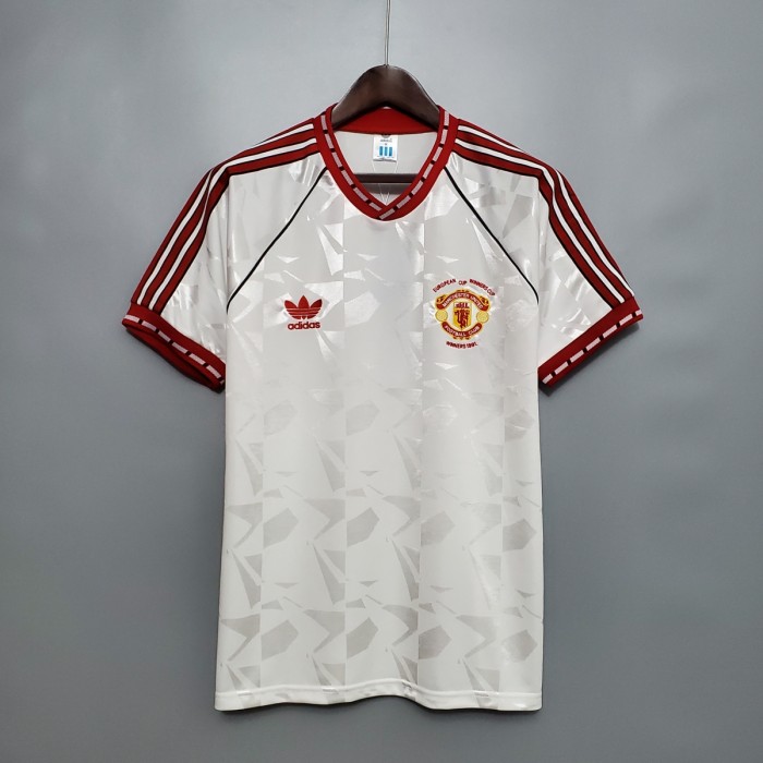 Retro 1991 Manchester United white Soccer Jersey