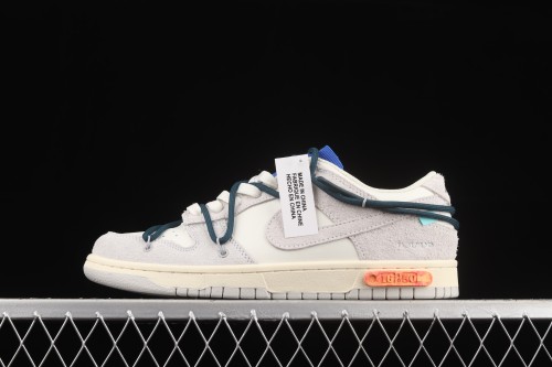 OFF-White x NIKE DUNK Low  12 of 50  OW suede SB buckle rebound fashion casual board shoes DJ0950-111,