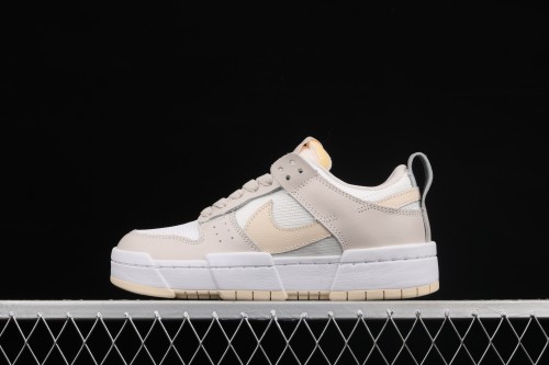 NIKE DUNK Low Disrupt  White/Sand/Ghost/Sail  lightweight dunk destruction series deconstructed wind low side casual skateboard shoes CK6654-103