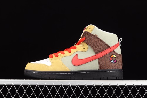 Color Skates x NIKE SB DUNK High burrito yellow brown red CZ2205-700