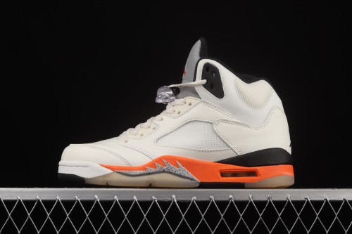 Air Jordan 5  Total Orange  white buckle shredded DC1060-100