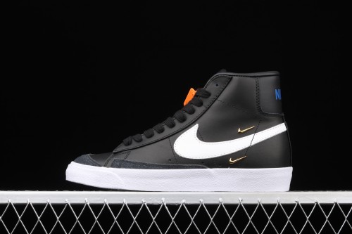 NIKE Blazer Mid'77 SE  Chrome Luxe  black-and-white gold standard Trail Blazers high-top casual board shoes CZ4627-001