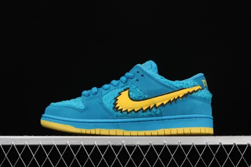 Grateful DeAdidas x NIKE SB DUNK Low  Yellow Bear  joint style blue and yellow bear sports skateboard shoes CJ5378-400
