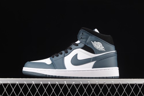 Air Jordan 1 Mid  Dark Teal  Qinglan Zhongbang basketball shoes 554724-411