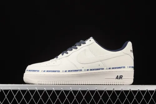 Uninterrupted x NIKE Air Force 1  MORE THAN rice dark blue signature graffiti  all over the sky star low-top casual board shoes NU6602-301