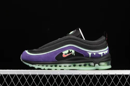 NIKE Air Max 97  Slime  Halloween black and purple air cushion running shoes DC1500-001