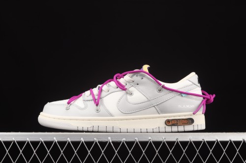 OFF-White x NIKE DUNK Low  04 of 50  OW grey leisure sports skateboard shoes DM1602-111,