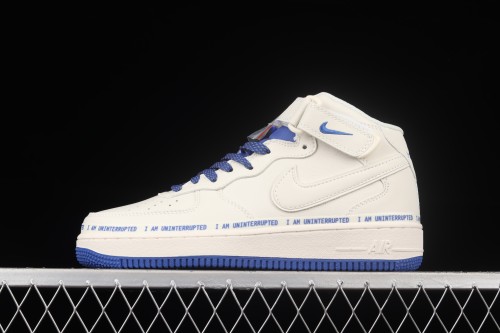 Uninterrupted x NIKE Air Forece 1107Mid  MORE THAN  Mibao Blue signature graffiti to help Mantianxing 3M reflective leisure board shoes NU3060-686