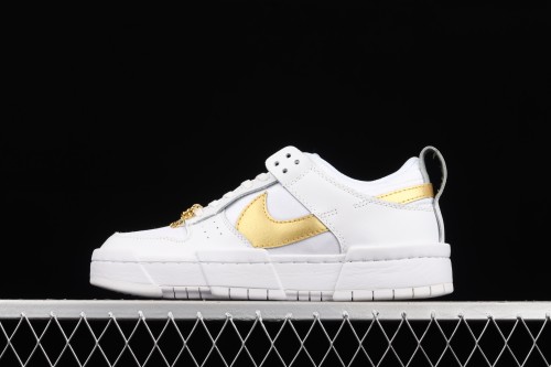 NIKE DUNK Low Disrupt  White/Sand/Ghost/Sail  lightweight dunk destruction series deconstructed wind low side casual skateboard shoes DD9676-100