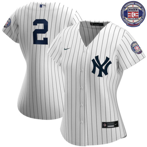 Women's Derek Jeter White&Navy 2020 Hall of Fame Induction Team Jersey